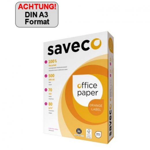 Saveco Kopierpapier Orange 100000006 A3 80g ws 500Bl., - 110029501