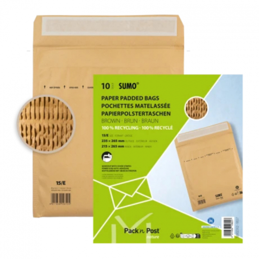 SUMO Papierpolstertasche E SU1515P010 braun 10 St./Pack.,