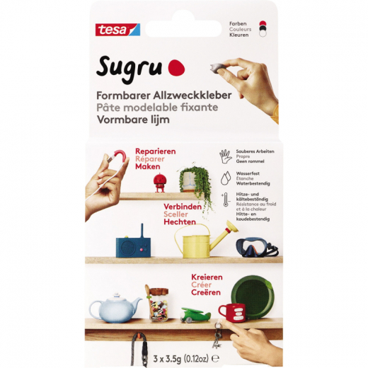 Sugru Klebeknete 41232-00001-00 Schwarz/Weiß/Rot 3 St./Pack., - BDF41232