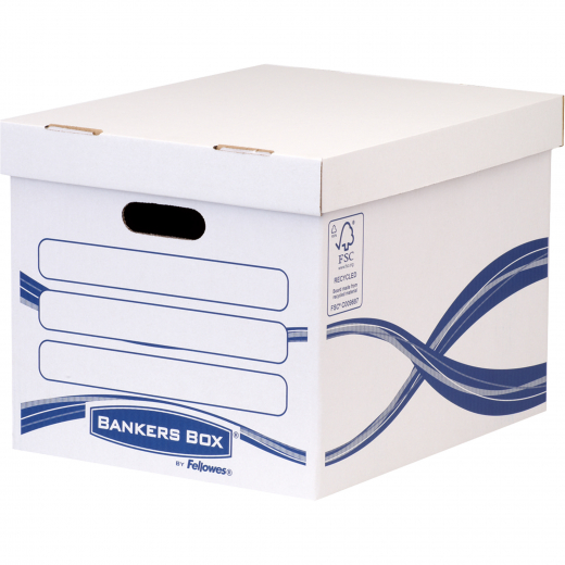 Bankers Box Archivschachtel Basic 4460801 317x287x384mm ws/bl, - 128016800