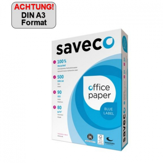 Saveco Kopierpapier Blue Label 100000010 A3 80g ISO 90 500Bl., - 110029701