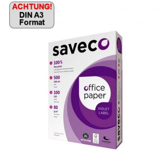 Saveco Kopierpapier Violet Label 100000008 A3 80g ISO 100 500Bl., - 110029801