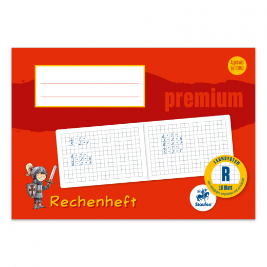 Staufen Rechenheft Premium 734500720 LinR A5quer 16Bl 90g kar, - 734500720