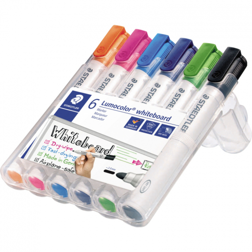 STAEDTLER Whiteboardmarker Lumocolor 351 WP6-1 sort. 6 St/Pack, - 304019399