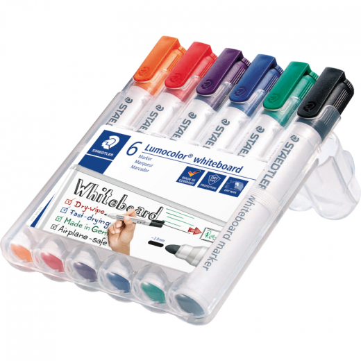 STAEDTLER Whiteboardmarker Lumocolor 351 WP6 sort. 6 St./Pack., - STA351WP6