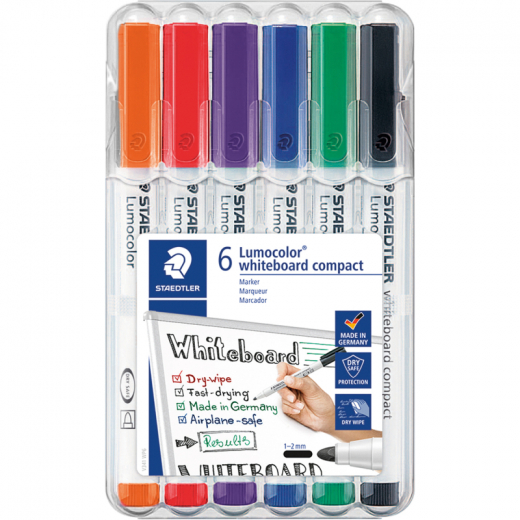 STAEDTLER Whiteboardmarker Lumocolor 341 WP6 sort. 6 St./Pack., - 156044399