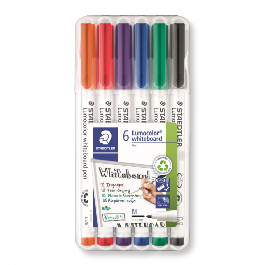 STAEDTLER Whiteboardmarker Lumocolor 301 WP6 1mm sort. 6St.,