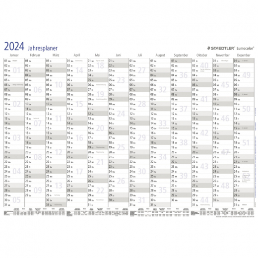 STAEDTLER Jahresplaner Lumocolor 641 YPA3DE DIN A3 42x29,7cm,