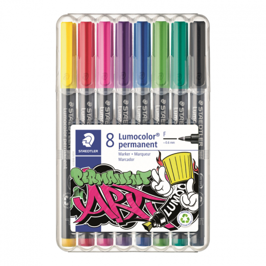 STAEDTLER Folienstift Lumocolor 318 WP8-1 F perm 8 St./Pack.,