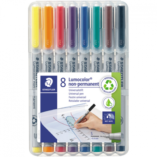 STAEDTLER Folienstift Lumocolor 311 WP8 0,4mm sortiert 8 St./Pack.,