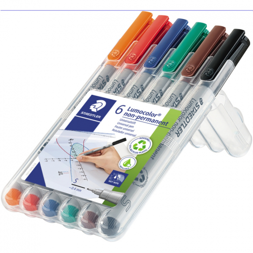 STAEDTLER Folienstift Lumocolor 311 WP6 0,4mm sortiert 6 St./Pack., - 311WP6