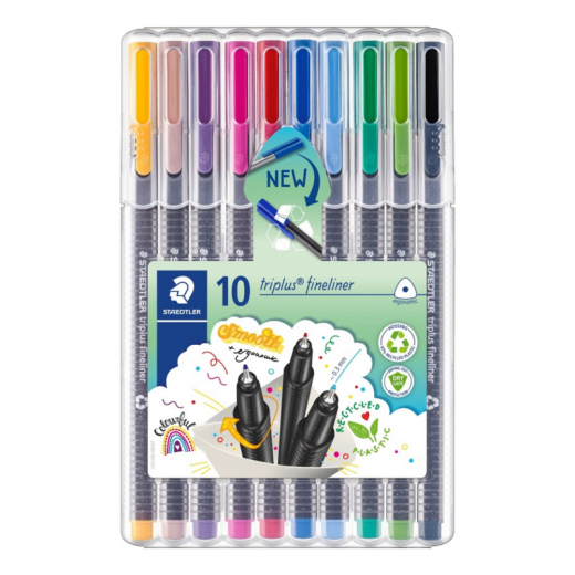 STAEDTLER Fineliner triplus 334 SB10 0,3mm sort. 10 St./Pack.,