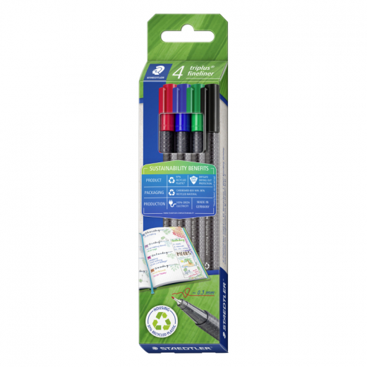 STAEDTLER Fineliner triplus 334 RC4 sort. 4St.,