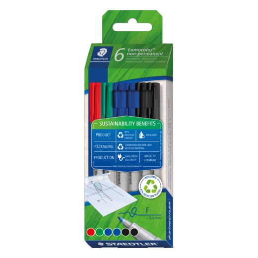 STAEDTLER Fineliner Lumocolor 316 C6-1 non perm. 0,6mm sort. 6St.,