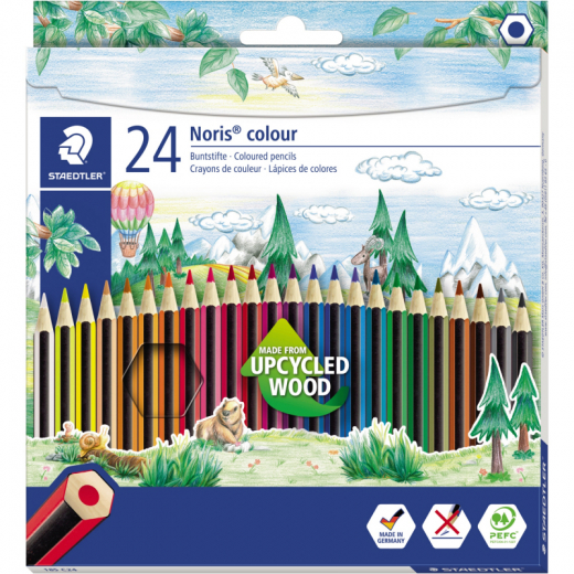 STAEDTLER Farbstift Noris colour 185C24 f. sortiert 24 St./Pack, - STA185C24