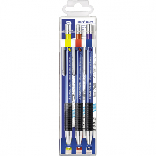 STAEDTLER Druckbleistift Mars 775 SC WP3 B sortiert 3 St./Pack., - STA775SCWP3