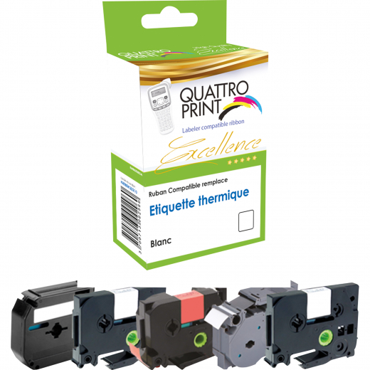 Quattro-Print Schriftband KRED45015 S0720550 12mmx7m rt/ws, - 133013300