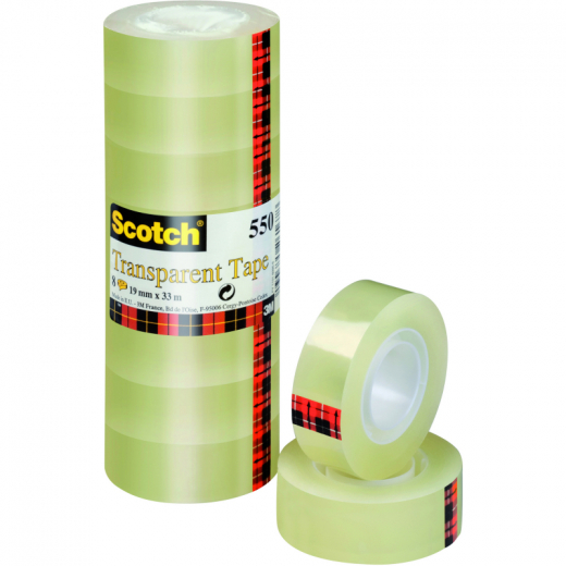 Scotch Klebefilm 550 5501933 19mmx33m transparent 8 St./Pack., - MMM055040