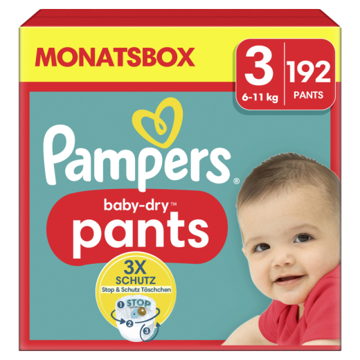 Pampers Pants Baby Dry 40710678 Gr.3 Midi 192St., - 194011600