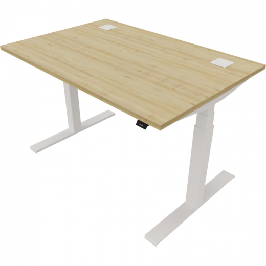 NowyStyl Büroschreibtisch eModel 120x80cm ws/natural country beech, - 810075179