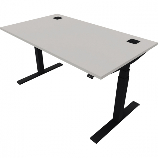 NowyStyl Büroschreibtisch eModel 140x80cm sw/platinum, - 810075494