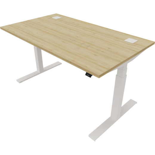 NowyStyl Büroschreibtisch eModel 140x80cm ws/natural country beech, - 810075379