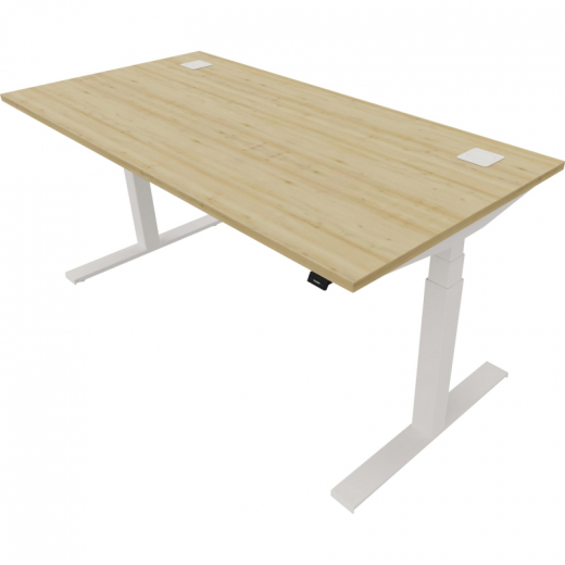 NowyStyl Büroschreibtisch eModel 160x80cm ws/natural country beech, - 810075579