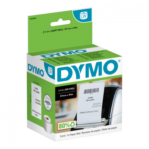 DYMO Thermokassenrolle LabelWriter 2191636 57x91mm ws, - 133020001