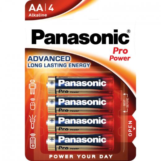 Panasonic Batterie LR6PPG/4BP Alkaline Mignon AA LR06 4 St./Pack.,