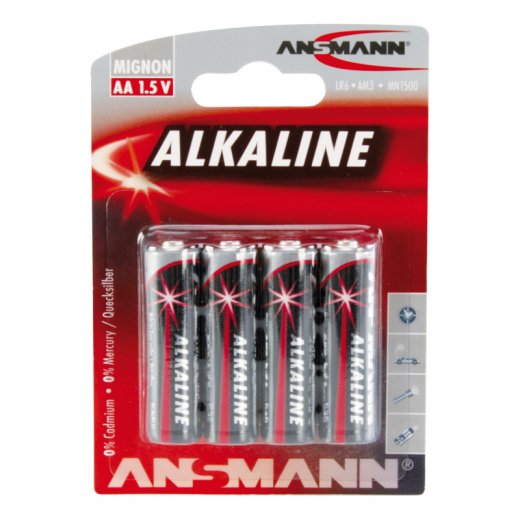 ANSMANN Batterie 5015563 Alkaline Mignon AA LR6 4St., - 190025500