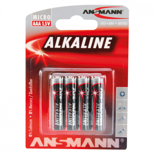 ANSMANN Batterie 5015553 Alkaline Micro LR03 AAA 4St., - 190025800