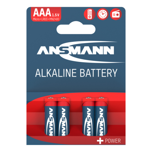 ANSMANN Batterie 5015553 Alkaline Micro LR03 AAA 4St., - 190025800