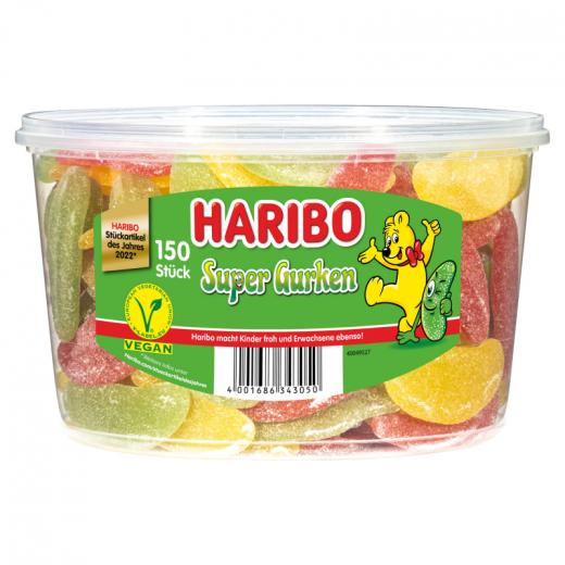 HARIBO Fruchtgummi Super Gurken 889056 150 St./Pack., - 168675