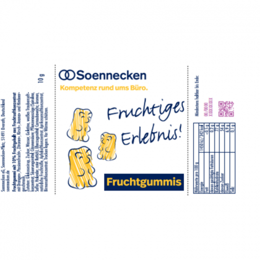 Soennecken Fruchtgummi Tütchen 8278 10g 500St, - 492158600