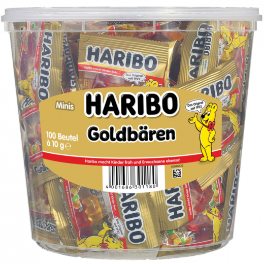 HARIBO Fruchtgummi Goldbären 745653 Minibeutel 100 St./Pack.,