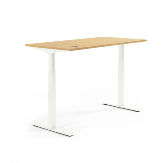 Schreibtisch 1200x605-1255x800mm Platte Buche Gestell ws,