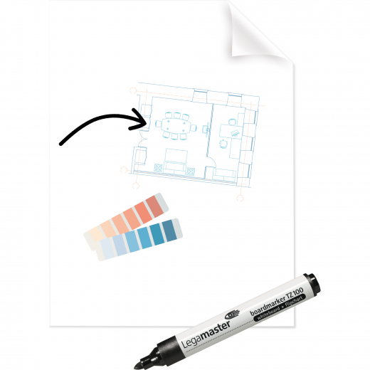 Legamaster Whiteboardfolie Magic Chart 7-159300 PP tr 25 Bl./Pack.,