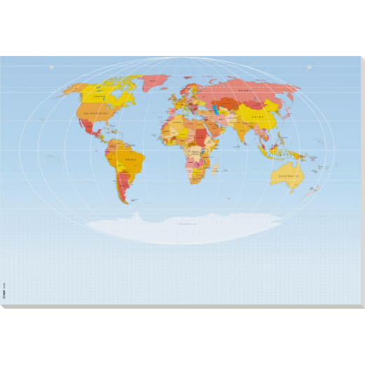 SIGEL Schreibunterlage HO560 59,5x41cm Weltkarte 30Blatt, - 170223700