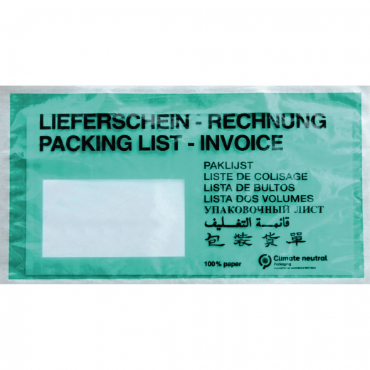 Warenbegleitpapiertasche DL Papier d.grün 1.000St., - 161384400