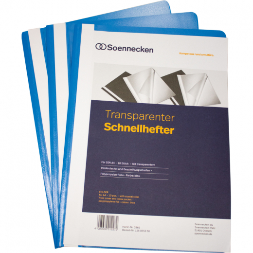 Soennecken Schnellhefter 2965 DIN A4 PP blau 10 St./Pack., - 125055350