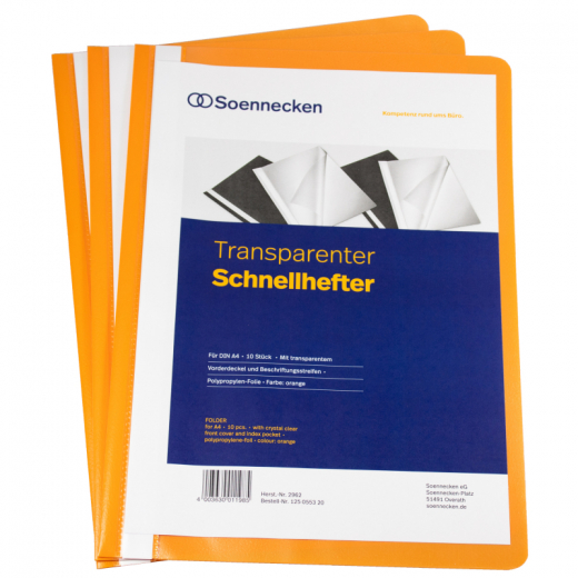 Soennecken Schnellhefter 2962 DIN A4 PP orange 10 St./Pack., - 125055320