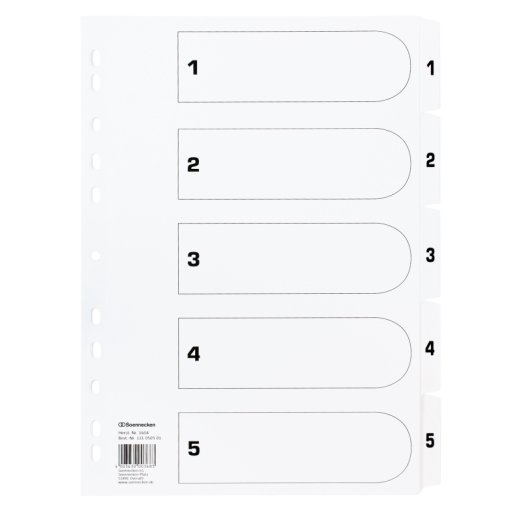 Soennecken Register Mylar 1604 1-5 weiß,