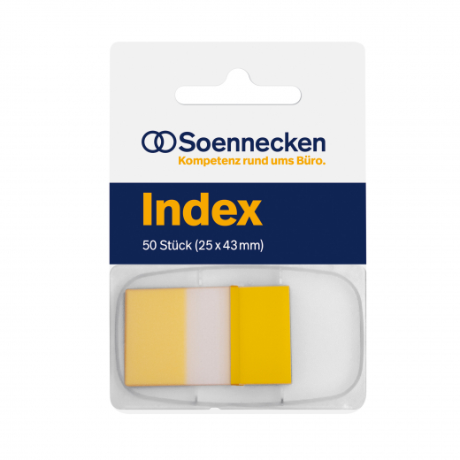 Soennecken Haftstreifen Index 5820 25x43mm 50Streifen Spender gelb, - 164509910