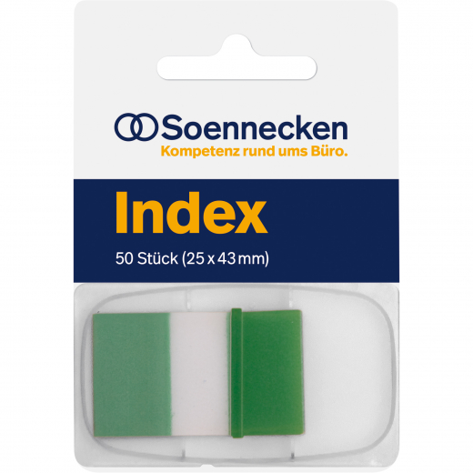 Soennecken Haftstreifen Index 5823 25x43mm 50Streifen Spender grün, - 164509960