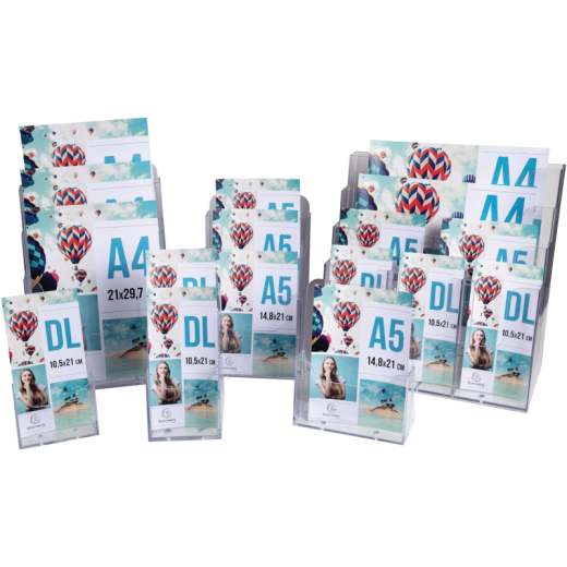 Exacompta Prospekthalter 73158D 3Fächer DIN lang, - EXC73158D