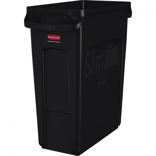 Rubbermaid Abfallbehälter Slim Jim 1955959 60l schwarz, - 218496