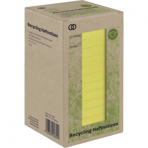 Soennecken Haftnotiz oeco 5878 RC 75x75mm 100Bl. gelb 16St., - 111122610