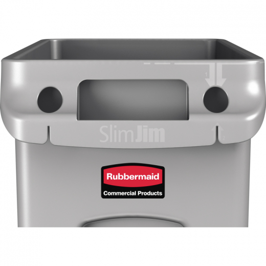 Rubbermaid Abfallbehälter Slim Jim 1971258 60l grau, - 435012480