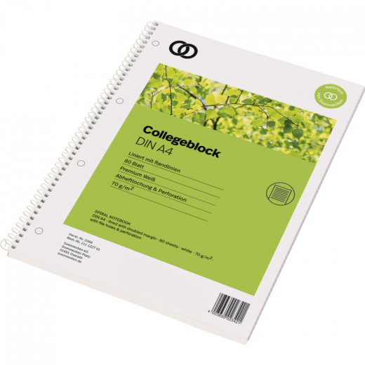 Soennecken Collegeblock oeco 2366 RC A4 80Blatt liniert, - 111122701