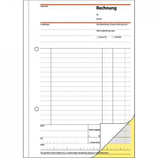 SIGEL Rechnung SD031 DIN A5 selbstdurchschreibend 2x40Blatt, - SIGSD031